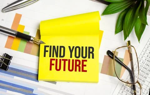 Find Your Future text on the paper with pen Stock Photos