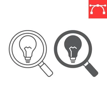 Finder solution line and glyph icon Illustrazione stock