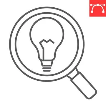 Finder solution line icon Stock Illustration
