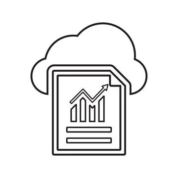 Finding, analysis, cloud, solution line icon. Outline vector. Stock-Illustration