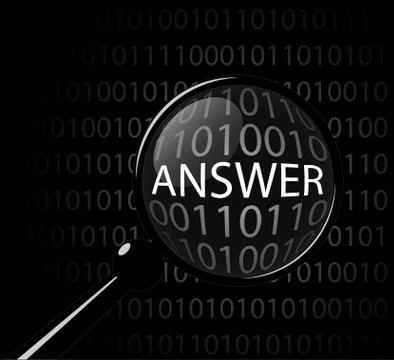 Finding and finding the right information. View the code of the program. Magn Stock Illustration