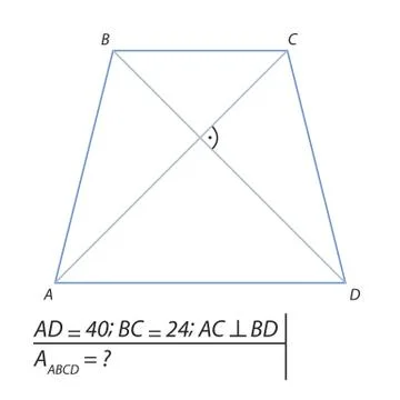 Finding the area of a trapezoid ABCD-01 스톡 일러스트