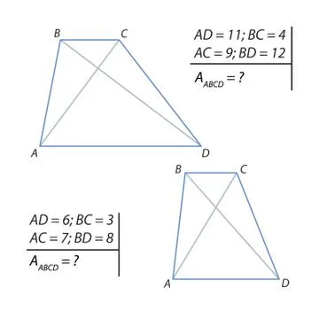 Finding the area of a trapezoid 스톡 일러스트