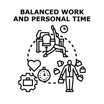 Finding balance between work career and personal life Stock Illustration