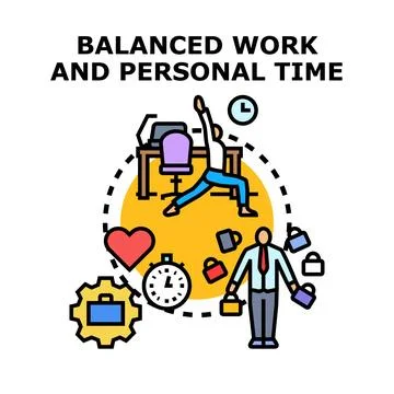 Finding balance between work career and personal life Stock Illustration