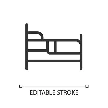 Finding bed to sleep pixel perfect linear ui icon Illustration
