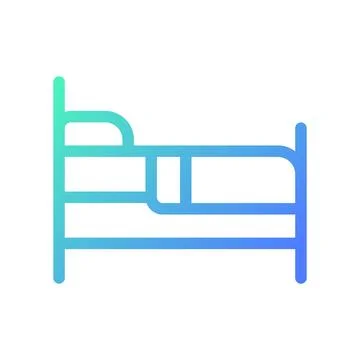 Finding bed to sleep pixel perfect gradient linear ui icon Illustration