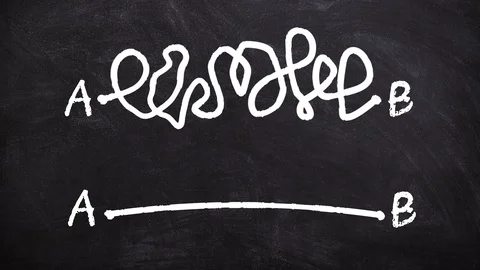 Finding best easiest solution to connect a to b concept word handwritten and und Stock Footage 109144875