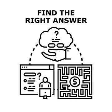 Finding the best solution and right answer concept Stock Illustration
