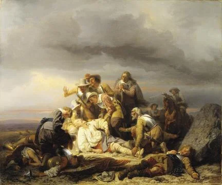 Finding the body of Gustav II Adolf 19 December 1594 16 November 1632 of the Ilustración de archivo