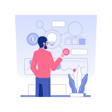 Finding business model isolated concept vector illustration. Ilustración de archivo
