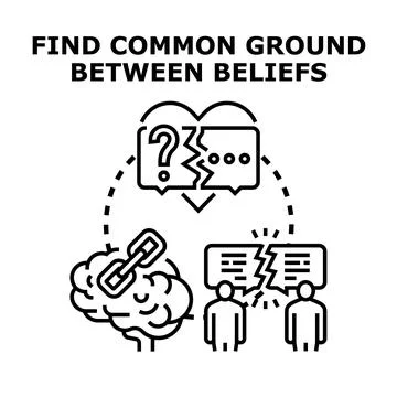 Finding common ground between different beliefs and opinions Stock Illustration