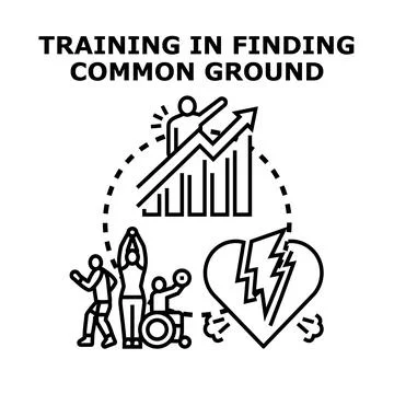 Finding common ground training for diverse teams and improving relationships Stock Illustration
