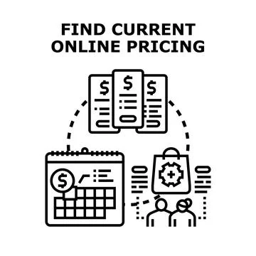Finding competitive online pricing and product value Stock Illustration