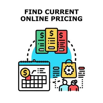 Finding competitive online pricing and product value Stock Illustration
