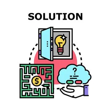 Finding creative business solutions and problem solving Stock Illustration