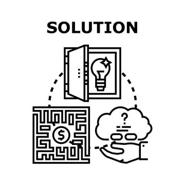 Finding creative business solutions and problem solving Stock Illustration