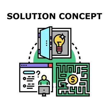 Finding creative ideas for business problem solving Stock Illustration