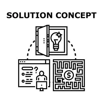 Finding creative ideas for business problem solving Stock Illustration