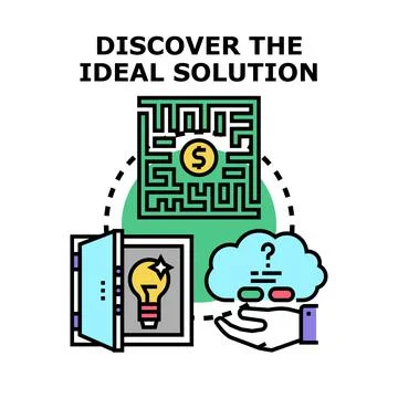 Finding creative solutions and business ideas for problem solving Stock Illustration