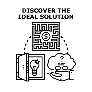 Finding creative solutions and business ideas for problem solving Stock Illustration