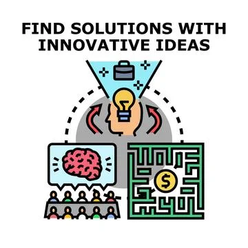 Finding creative solutions and innovative business ideas Illustrazione stock