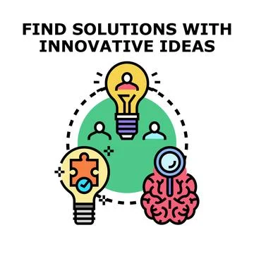 Finding creative solutions and innovative ideas concept Stock Illustration