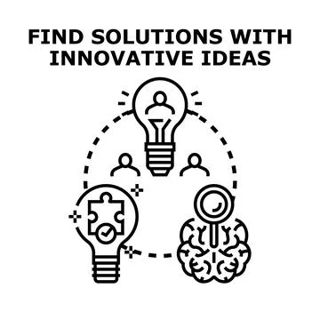 Finding creative solutions and innovative ideas concept Stock Illustration