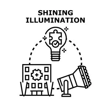 Finding creative solutions for business illumination concept Stock Illustration
