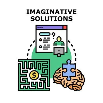 Finding creative solutions for complex business problems Stock Illustration