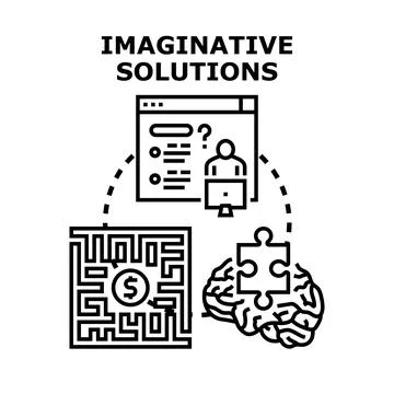 Finding creative solutions for complex business problems Stock Illustration