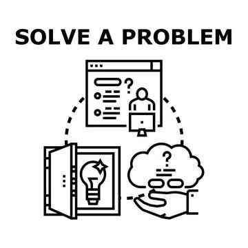 Finding creative solutions for problems and challenges Stock Illustration