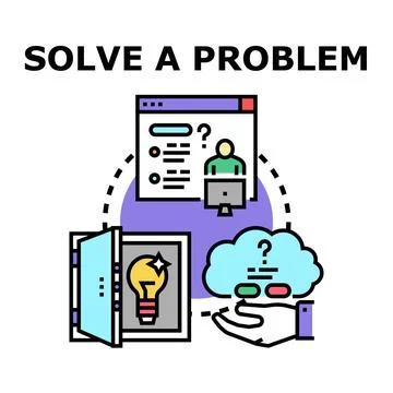 Finding creative solutions for problems and challenges Stock Illustration