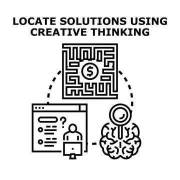 Finding creative solutions for problems and financial success Stock Illustration