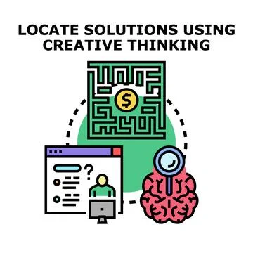 Finding creative solutions for problems and financial success Stock Illustration