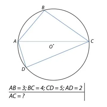 Finding diagonals of the quadrilateral Stock Illustration