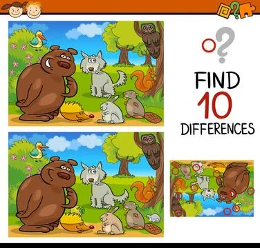 Finding differences game cartoon Cartoon Illustration of Finding Differenc... 스톡 사진