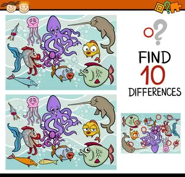 Finding differences game cartoon Cartoon Illustration of Finding Differenc... 写真素材