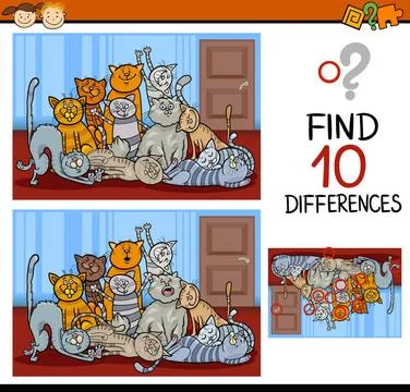 Finding differences game cartoon Cartoon Illustration of Finding Differenc... Foto stock