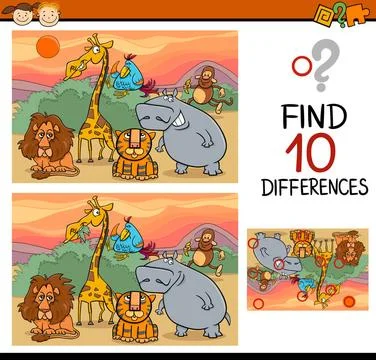 Finding differences game cartoon Cartoon Illustration of Finding Differenc... 写真素材