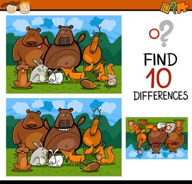 Finding differences game cartoon Cartoon Illustration of Finding Differenc... 스톡 사진