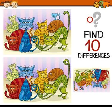 Finding differences game cartoon Cartoon Illustration of Finding Differenc... Foto stock