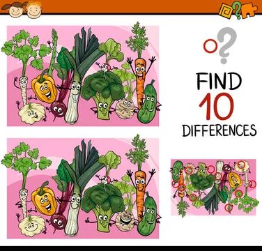 Finding differences game cartoon Cartoon Illustration of Finding Differenc... 스톡 사진