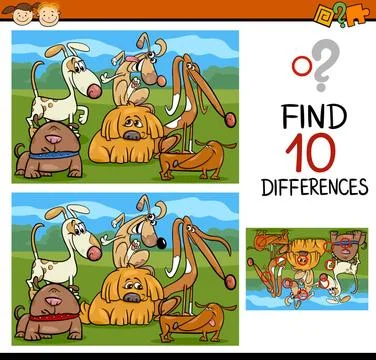 Finding differences game cartoon Cartoon Illustration of Finding Differenc... Foto stock