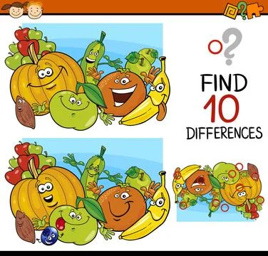 Finding differences game cartoon Cartoon Illustration of Finding Differenc... Foto stock