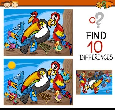 Finding differences game cartoon Cartoon Illustration of Finding Differenc... 스톡 사진