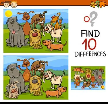 Finding differences game cartoon Cartoon Illustration of Finding Differenc... Foto stock