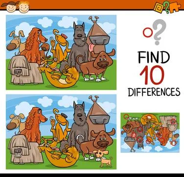 Finding differences game cartoon Cartoon Illustration of Finding Differenc... Foto stock