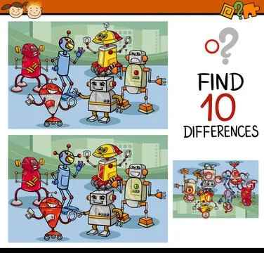Finding differences game cartoon Cartoon Illustration of Finding Differenc... 스톡 사진