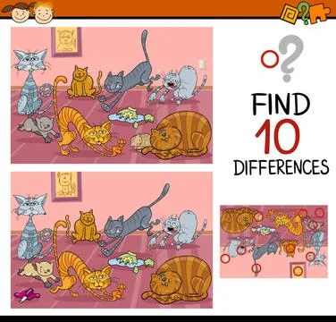 Finding differences game cartoon Cartoon Illustration of Finding Differenc... 写真素材
